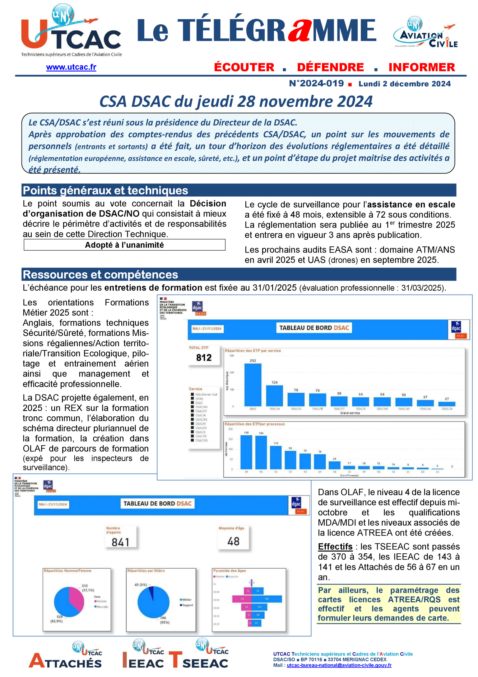 CSA DSAC du jeudi 28 novembre 2024 – UNSA-UTCAC