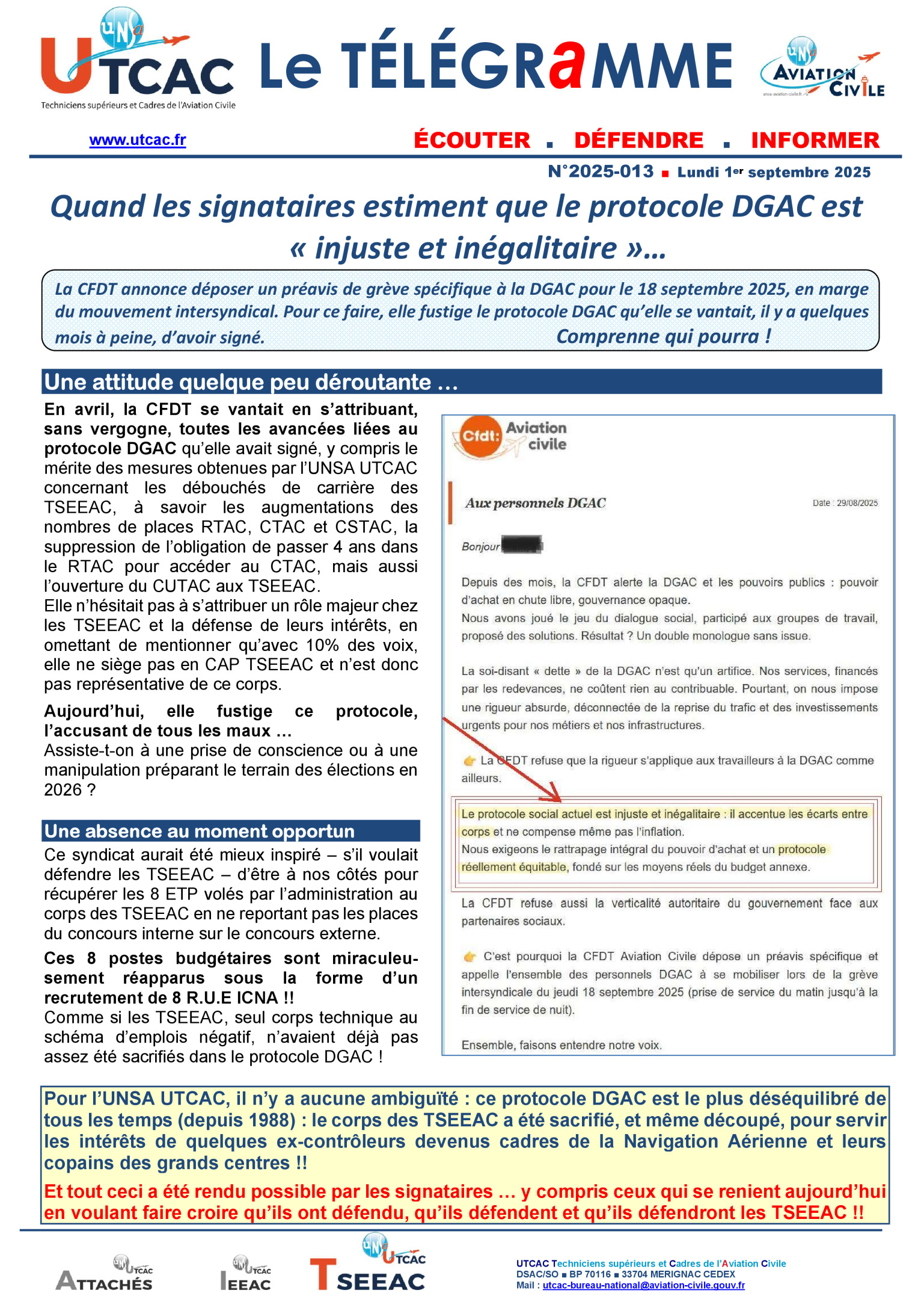 Quand les signataires estiment que le protocole DGAC est «injuste et ...